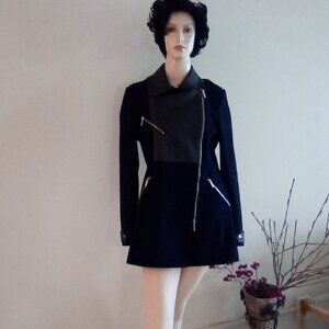 Karen Millen Faux Suede And Leather Jacket Size 8